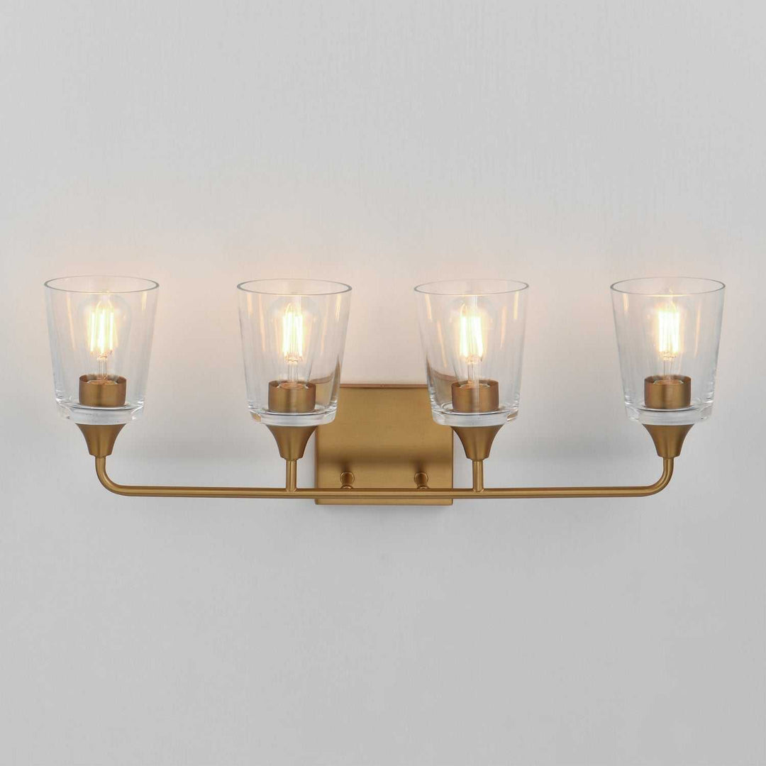 Maxim - 12884CLNAB - Four Light Bath Vanity - Hudson - Natural Aged Brass