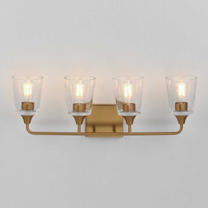 Maxim - 12884CLNAB - Four Light Bath Vanity - Hudson - Natural Aged Brass