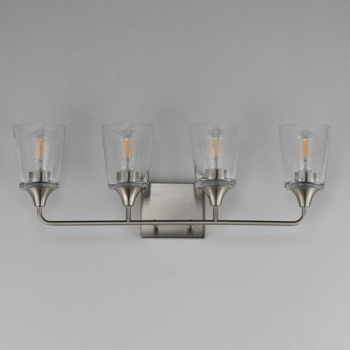 Maxim - 12884CLSN - Four Light Bath Vanity - Hudson - Satin Nickel