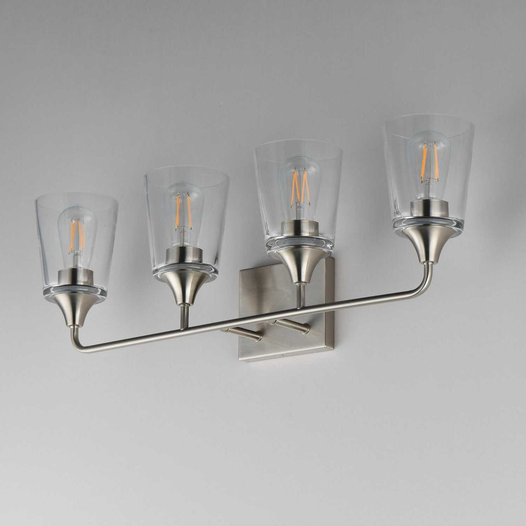 Maxim - 12884CLSN - Four Light Bath Vanity - Hudson - Satin Nickel