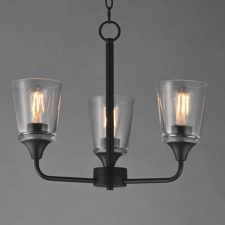 Maxim - 12873CLBK - Three Light Chandelier - Hudson - Black