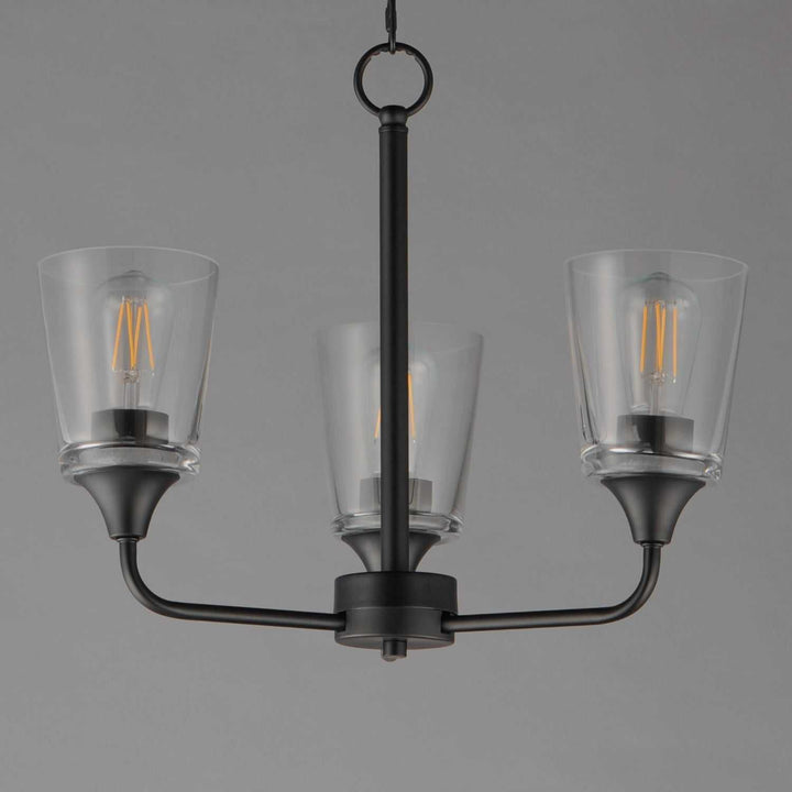 Maxim - 12873CLBK - Three Light Chandelier - Hudson - Black