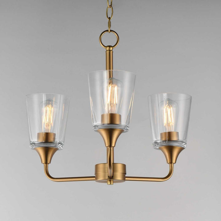 Maxim - 12873CLNAB - Three Light Chandelier - Hudson - Natural Aged Brass