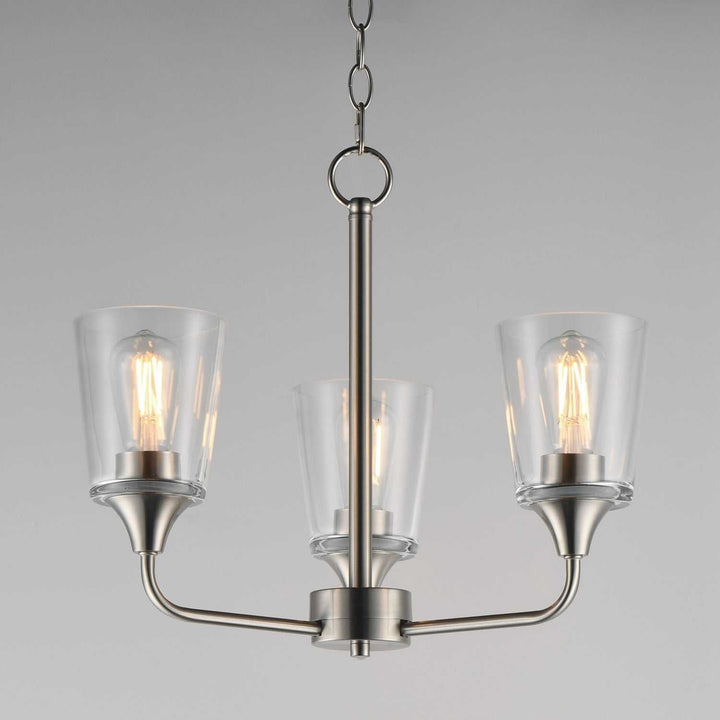 Maxim - 12873CLSN - Three Light Chandelier - Hudson - Satin Nickel
