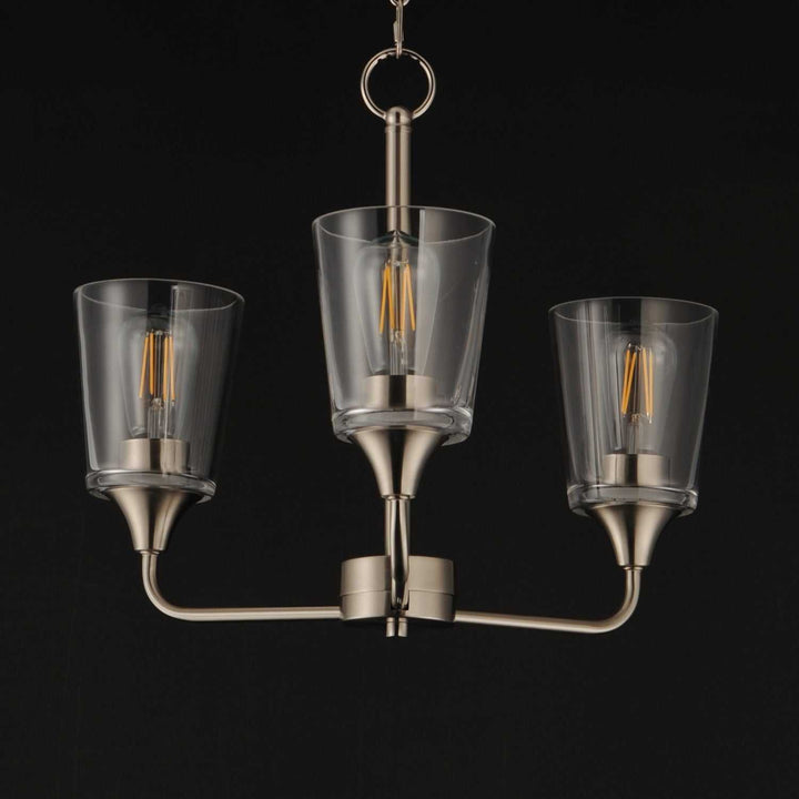 Maxim - 12873CLSN - Three Light Chandelier - Hudson - Satin Nickel