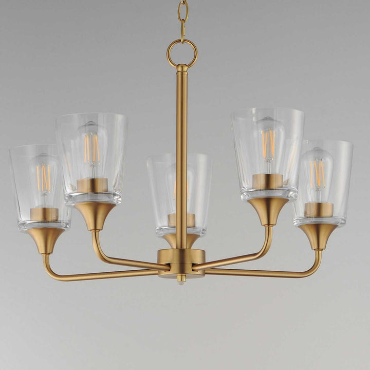 Maxim - 12875CLNAB - Five Light Chandelier - Hudson - Natural Aged Brass