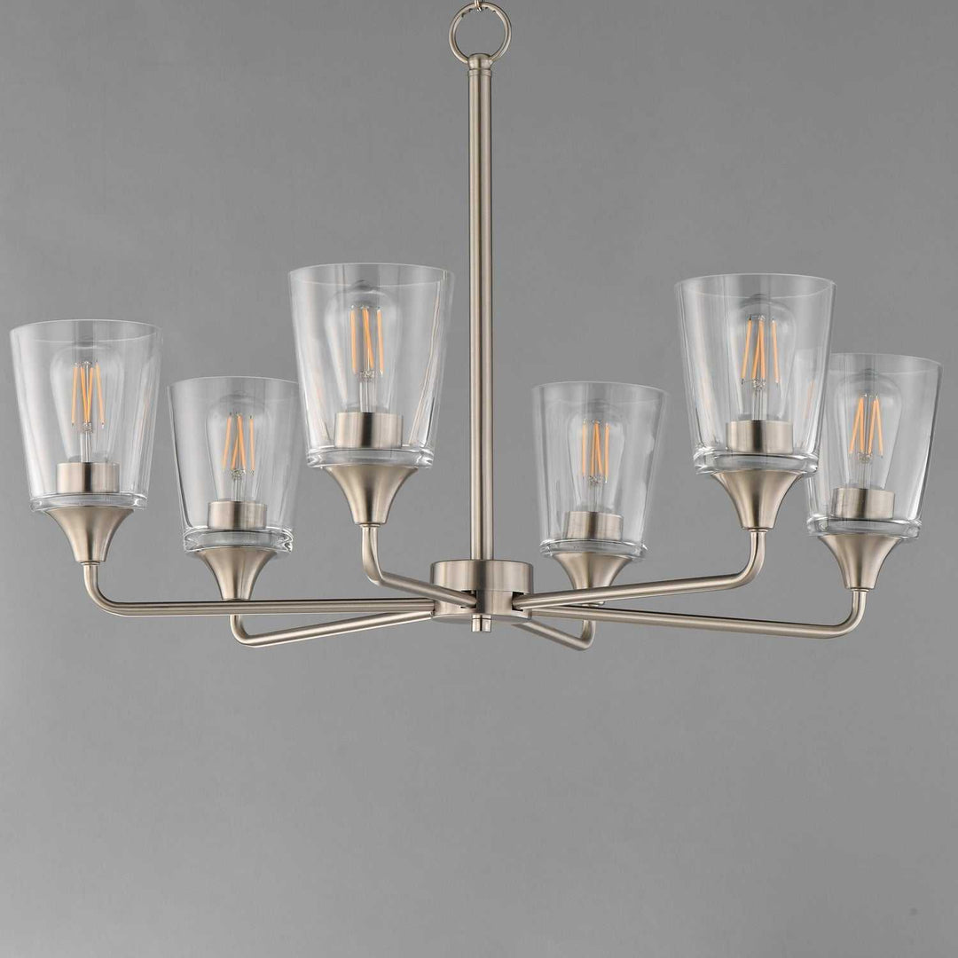 Maxim - 12876CLSN - Six Light Chandelier - Hudson - Satin Nickel