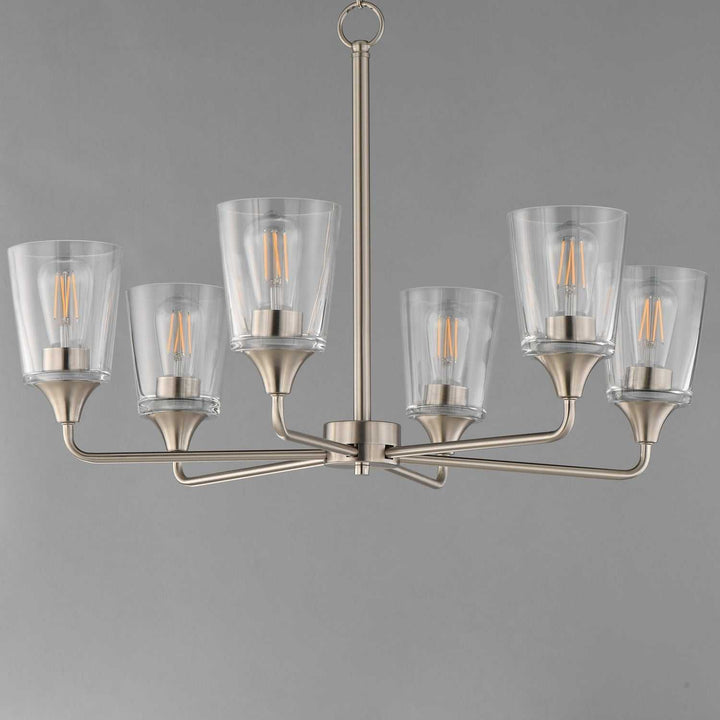 Maxim - 12876CLSN - Six Light Chandelier - Hudson - Satin Nickel