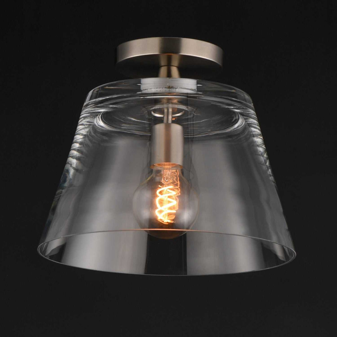 Hudson One Light Pendant in Satin Nickel Maxim