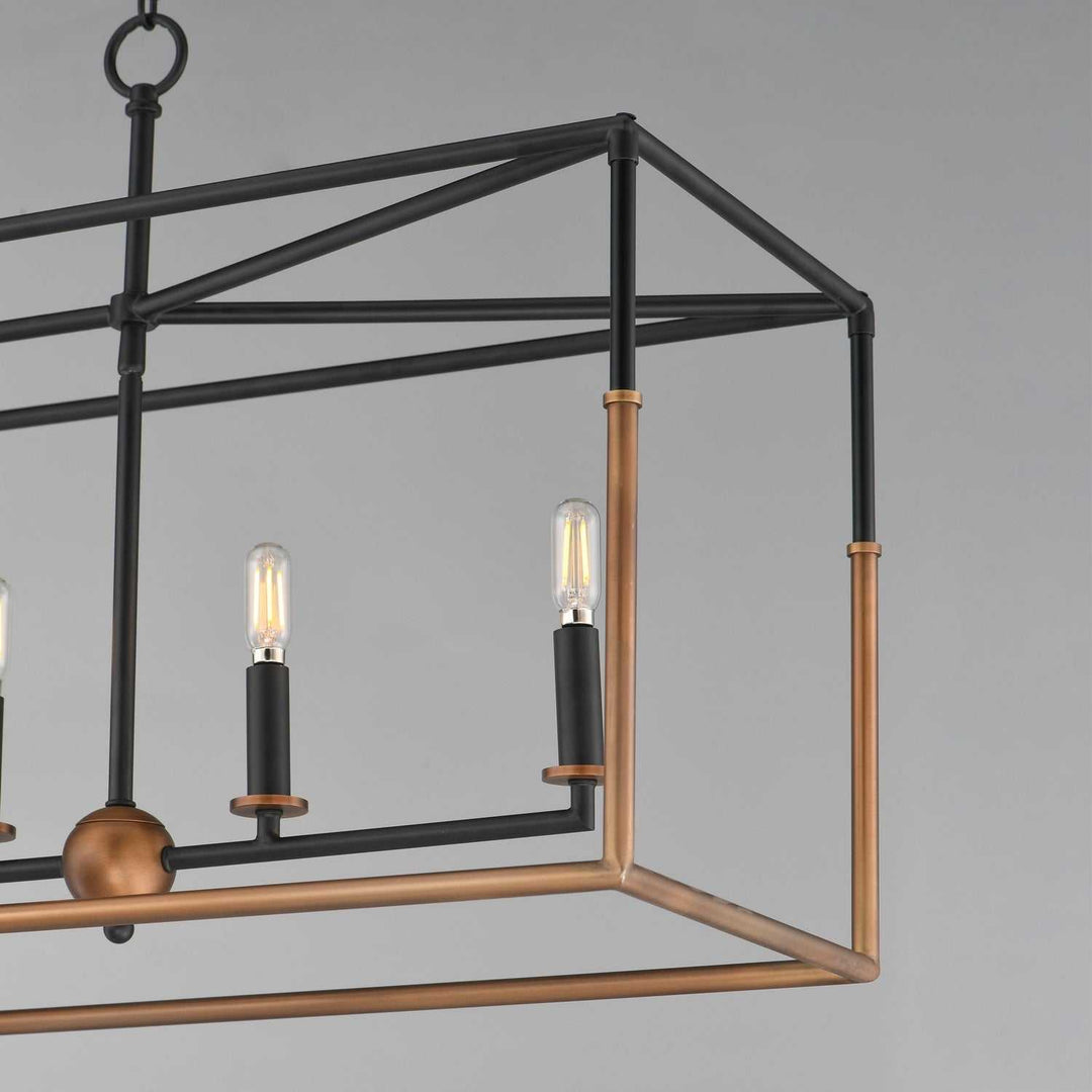 Maxim - 28626BKWBR - Six Light Linear Pendant - SoHo - Black/Weathered Brass