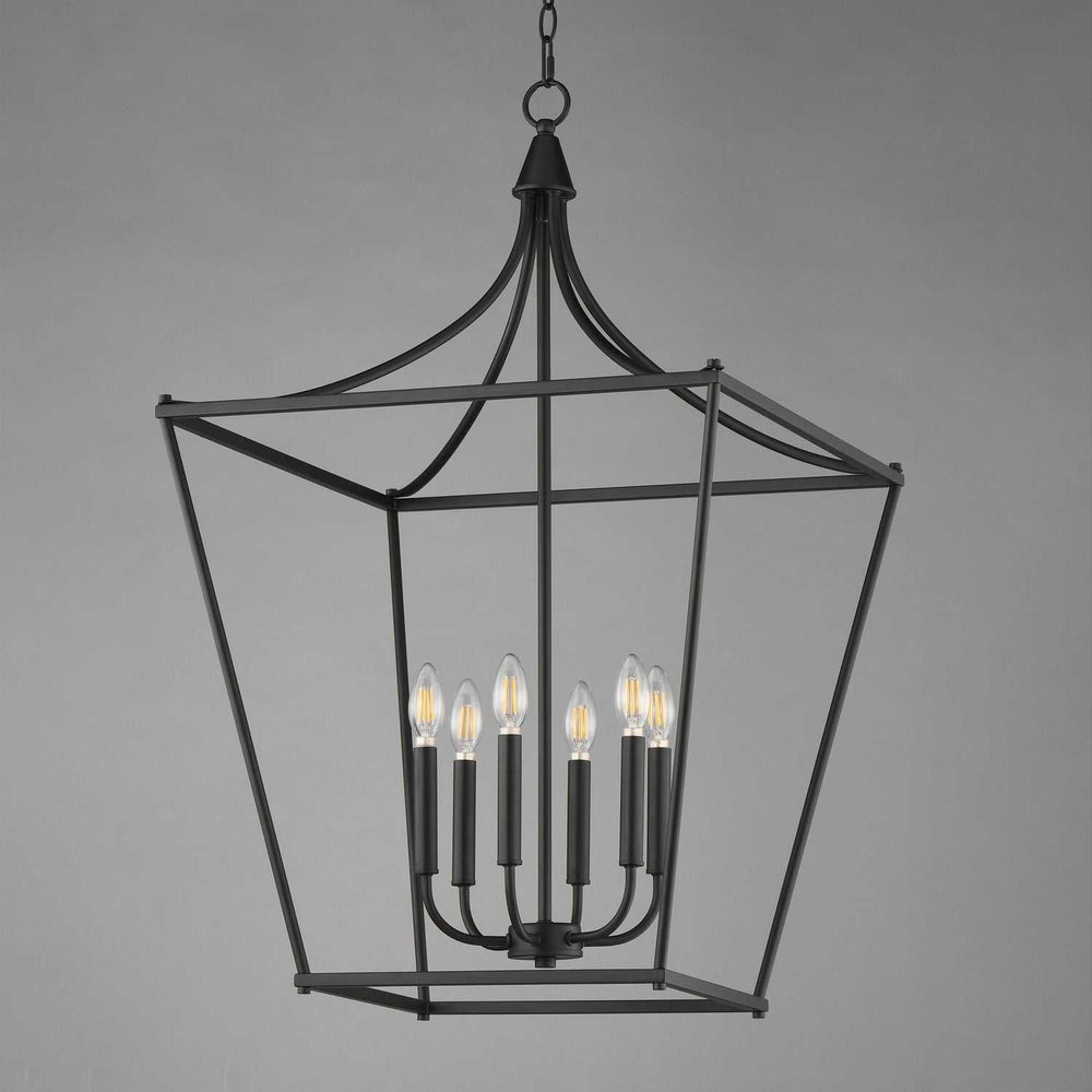 Maxim - 25316BK - Six Light Pendant - Clifton - Black