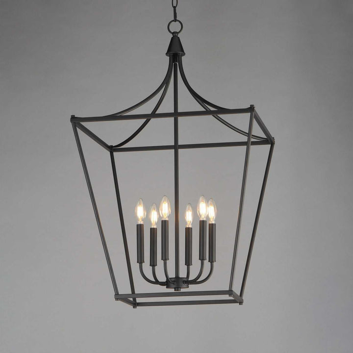 Maxim - 25316BK - Six Light Pendant - Clifton - Black
