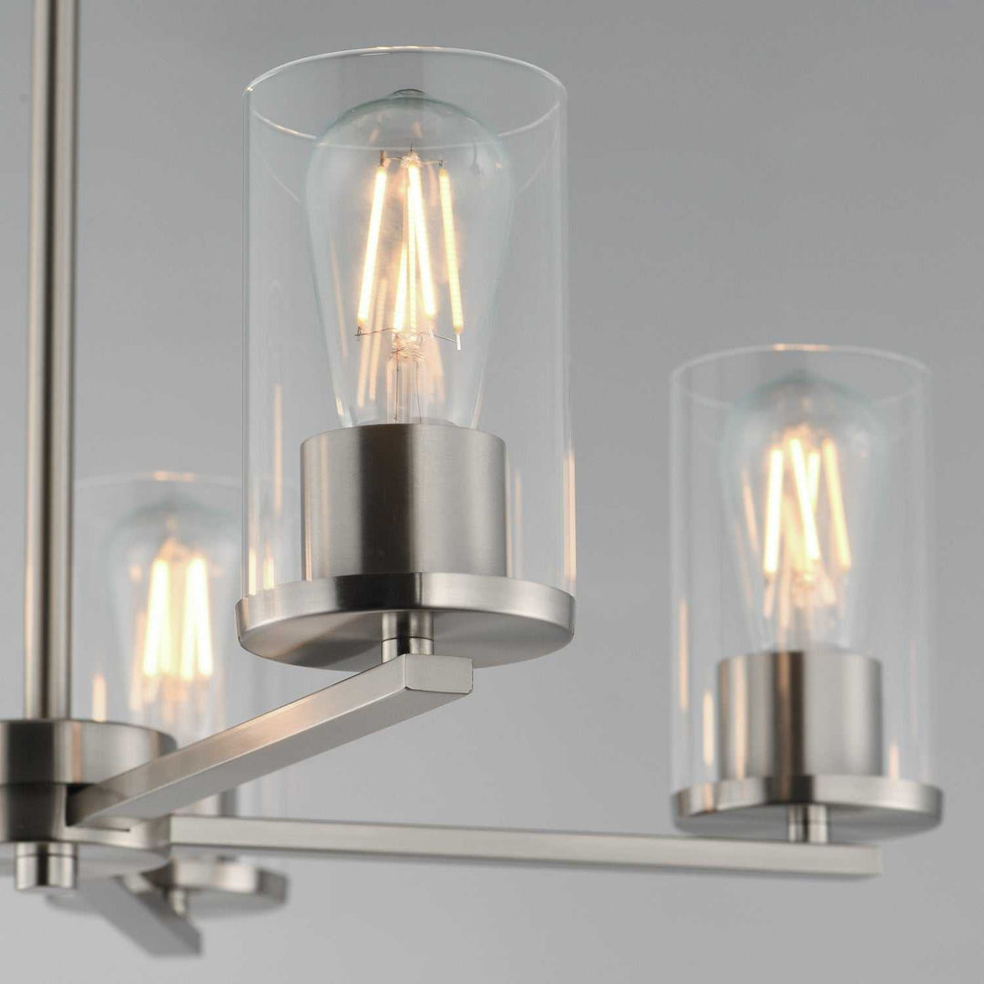 Lateral Five Light Chandelier in Satin Nickel Maxim