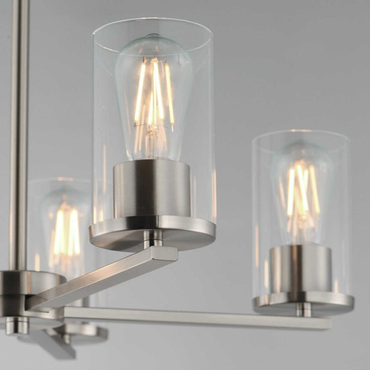 Lateral Five Light Chandelier in Satin Nickel Maxim