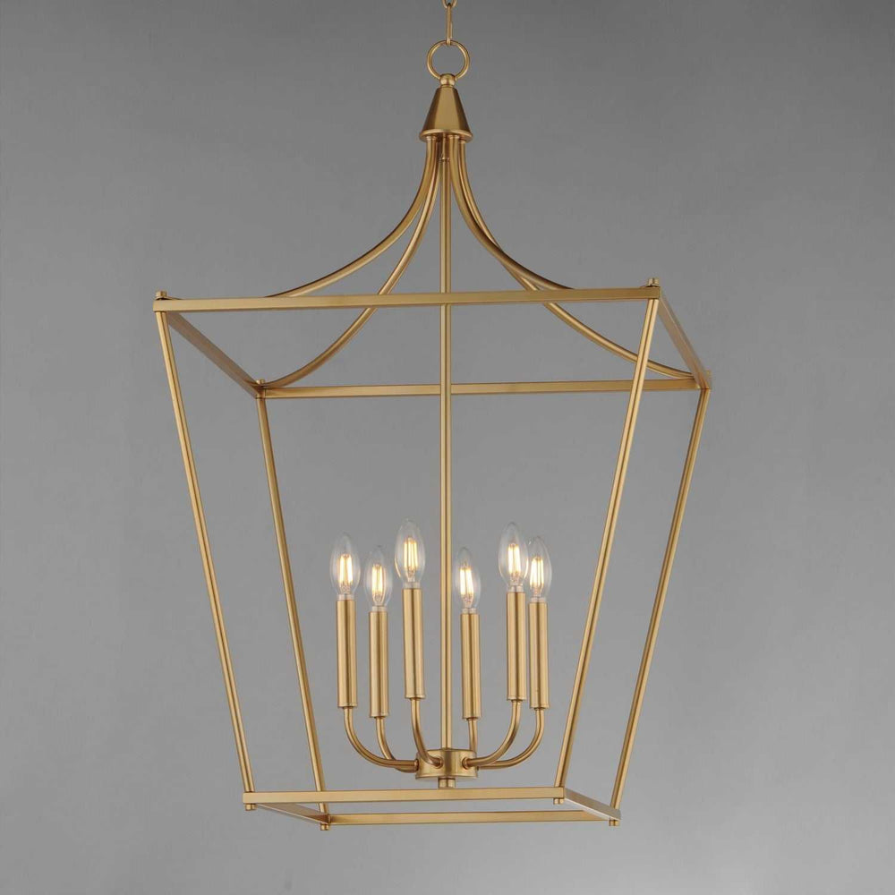 Maxim - 25316NAB - Six Light Pendant - Clifton - Natural Aged Brass