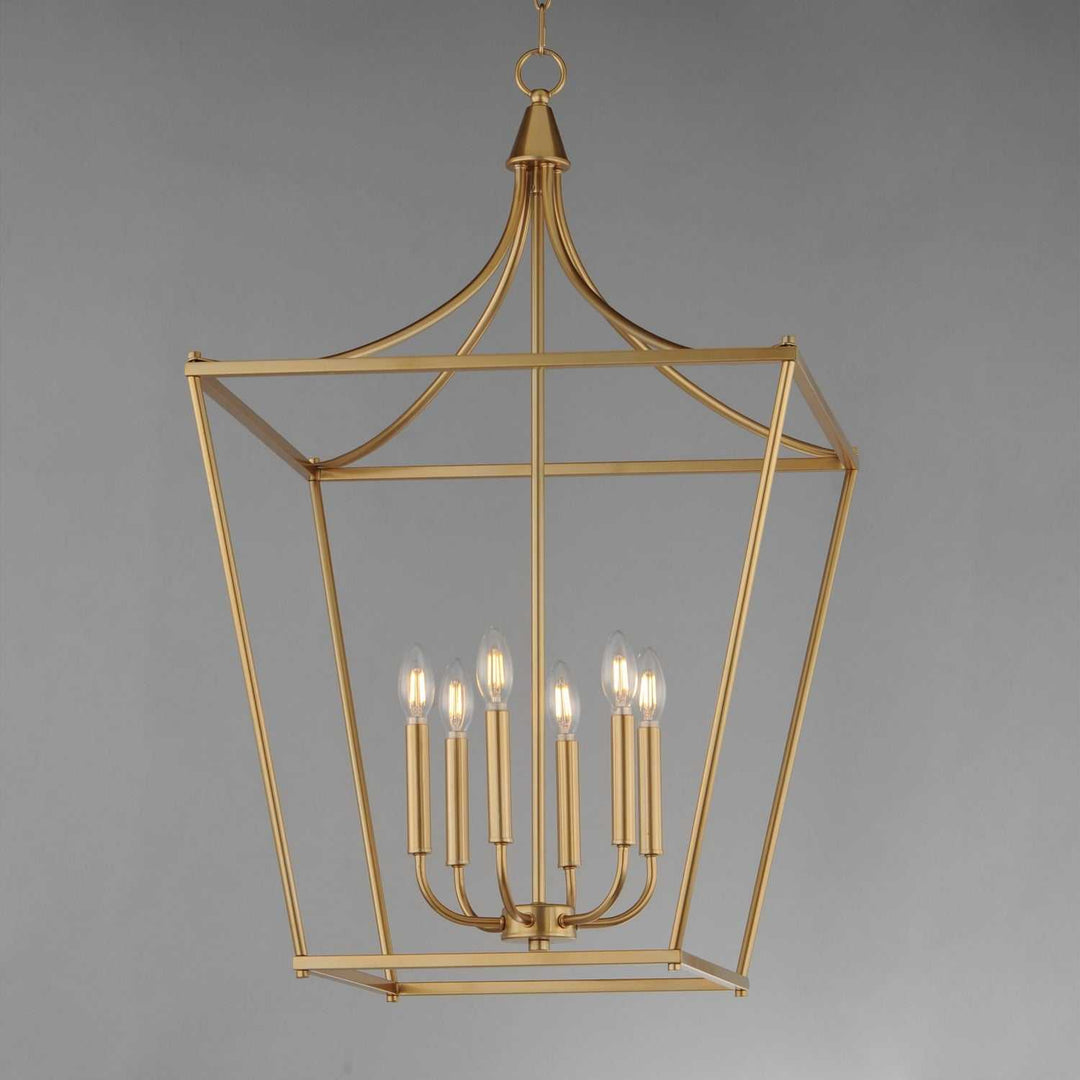 Maxim - 25316NAB - Six Light Pendant - Clifton - Natural Aged Brass