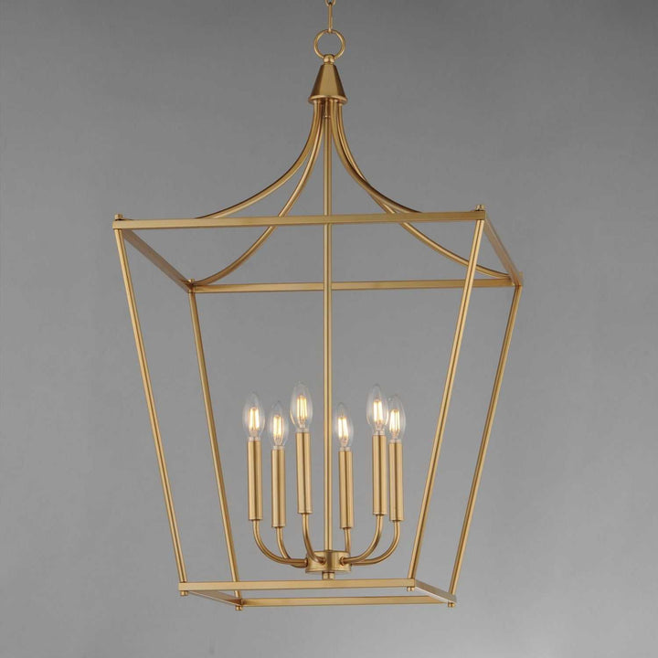 Maxim - 25316NAB - Six Light Pendant - Clifton - Natural Aged Brass