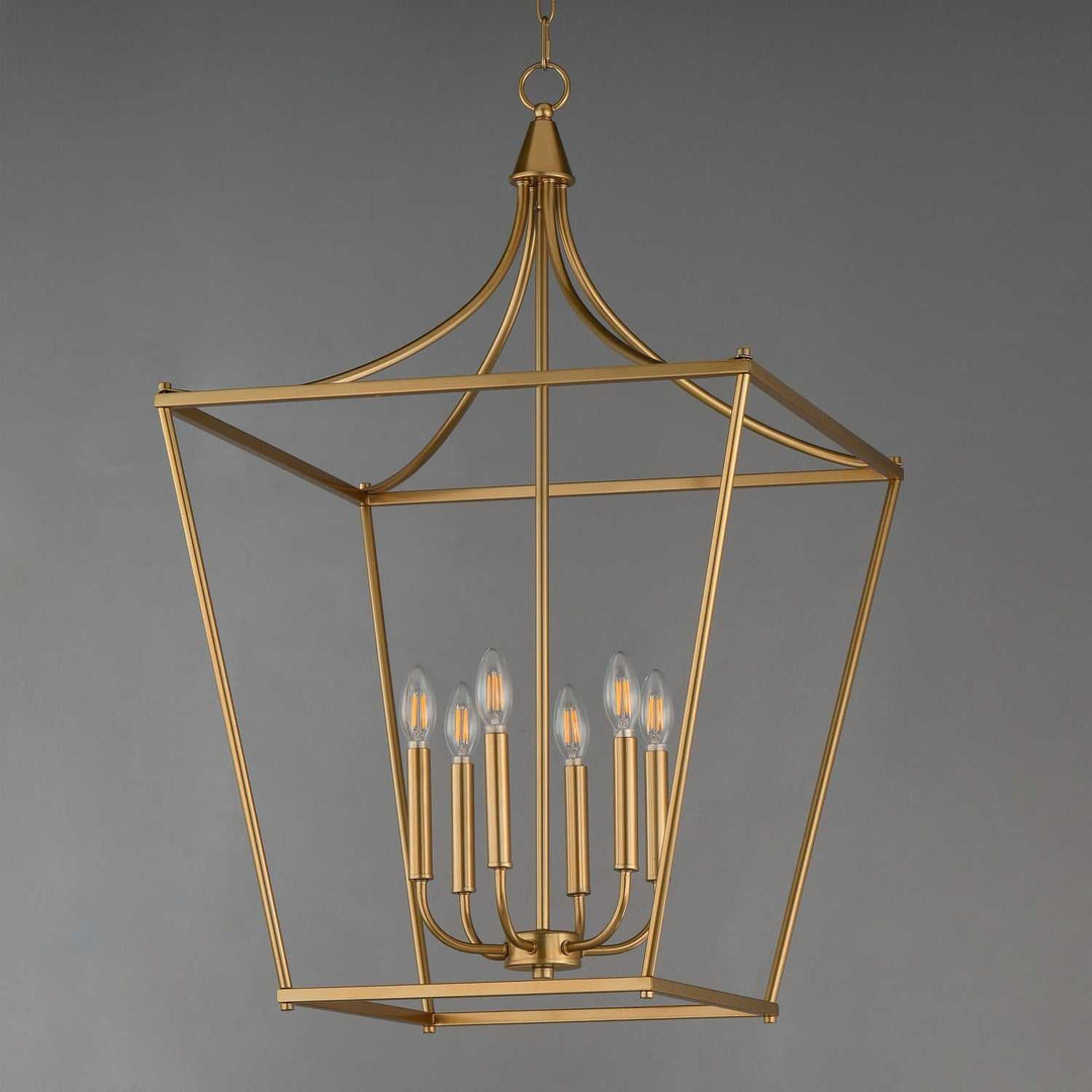 Maxim - 25316NAB - Six Light Pendant - Clifton - Natural Aged Brass