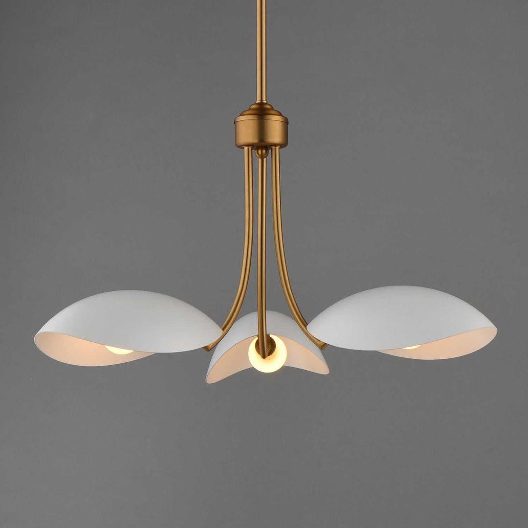 Maxim - 10824WTNAB - Three Light Pendant - Maris - White/Natural Aged Brass