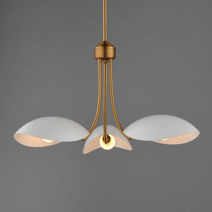 Maxim - 10824WTNAB - Three Light Pendant - Maris - White/Natural Aged Brass
