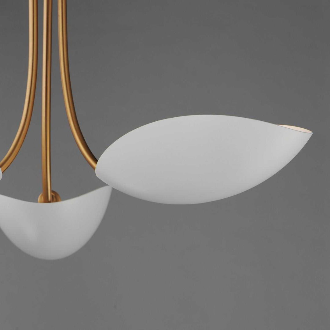 Maxim - 10824WTNAB - Three Light Pendant - Maris - White/Natural Aged Brass
