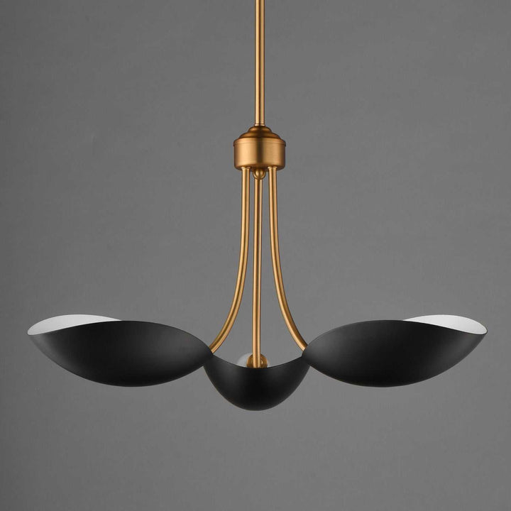 Maxim - 10824BKNAB - Three Light Pendant - Maris - Black / Natural Aged Brass