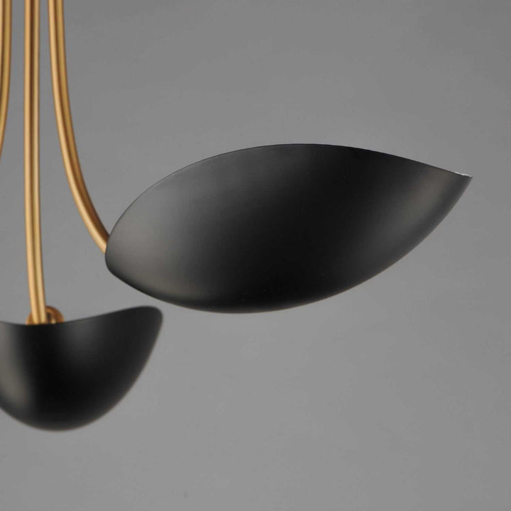 Maxim - 10824BKNAB - Three Light Pendant - Maris - Black / Natural Aged Brass