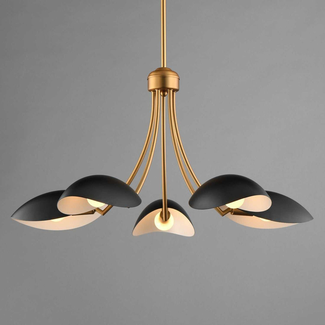 Maxim - 10825BKNAB - Five Light Chandelier - Maris - Black / Natural Aged Brass