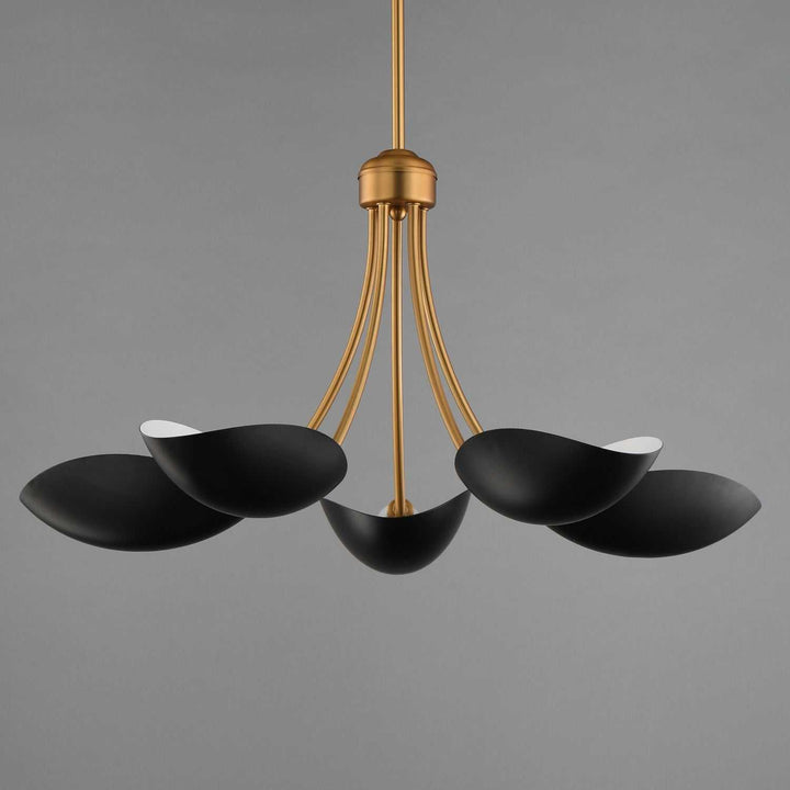 Maxim - 10825BKNAB - Five Light Chandelier - Maris - Black / Natural Aged Brass