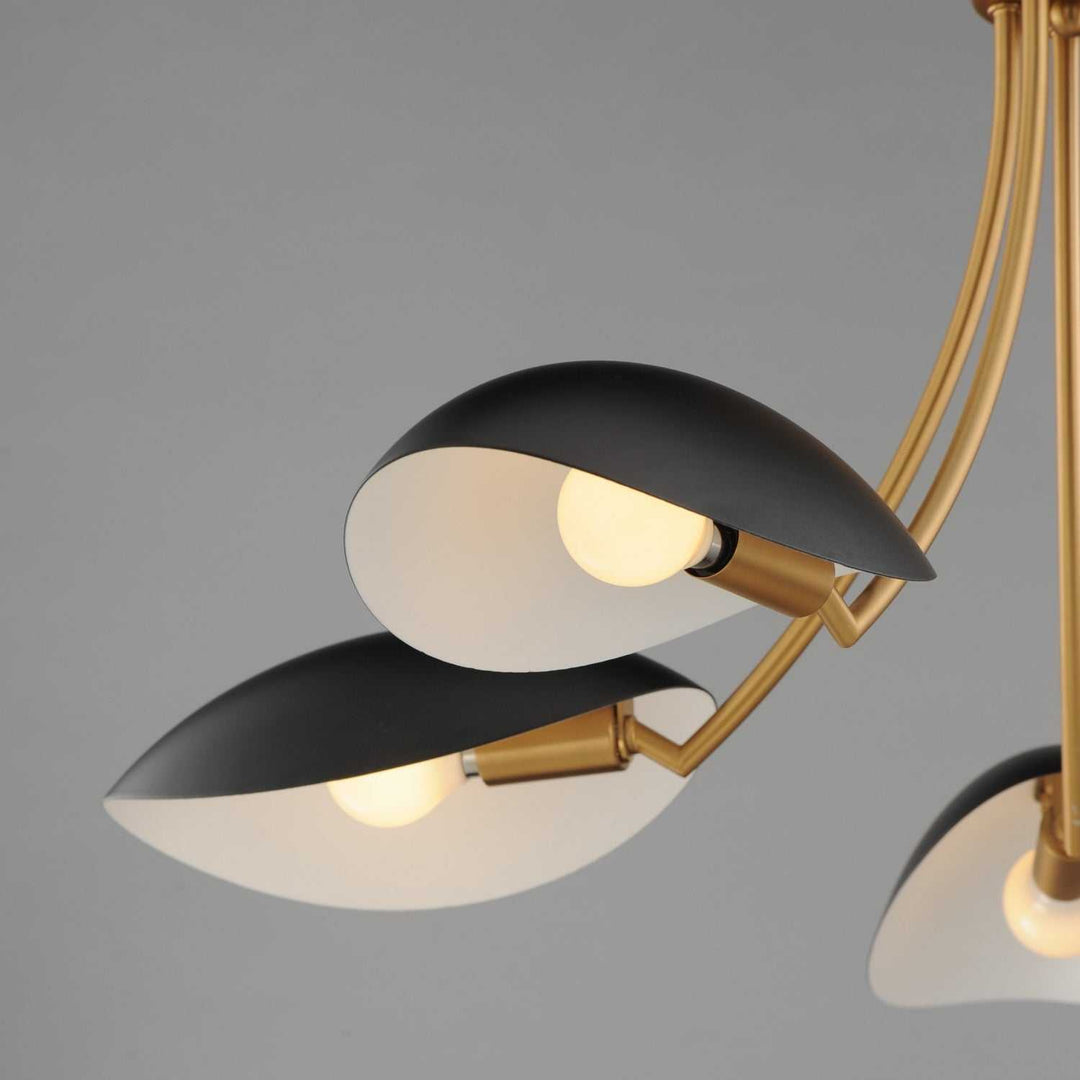Maxim - 10825BKNAB - Five Light Chandelier - Maris - Black / Natural Aged Brass