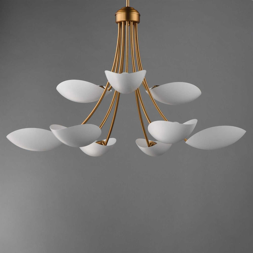 Maxim - 10829WTNAB - Nine Light Chandelier - Maris - White/Natural Aged Brass