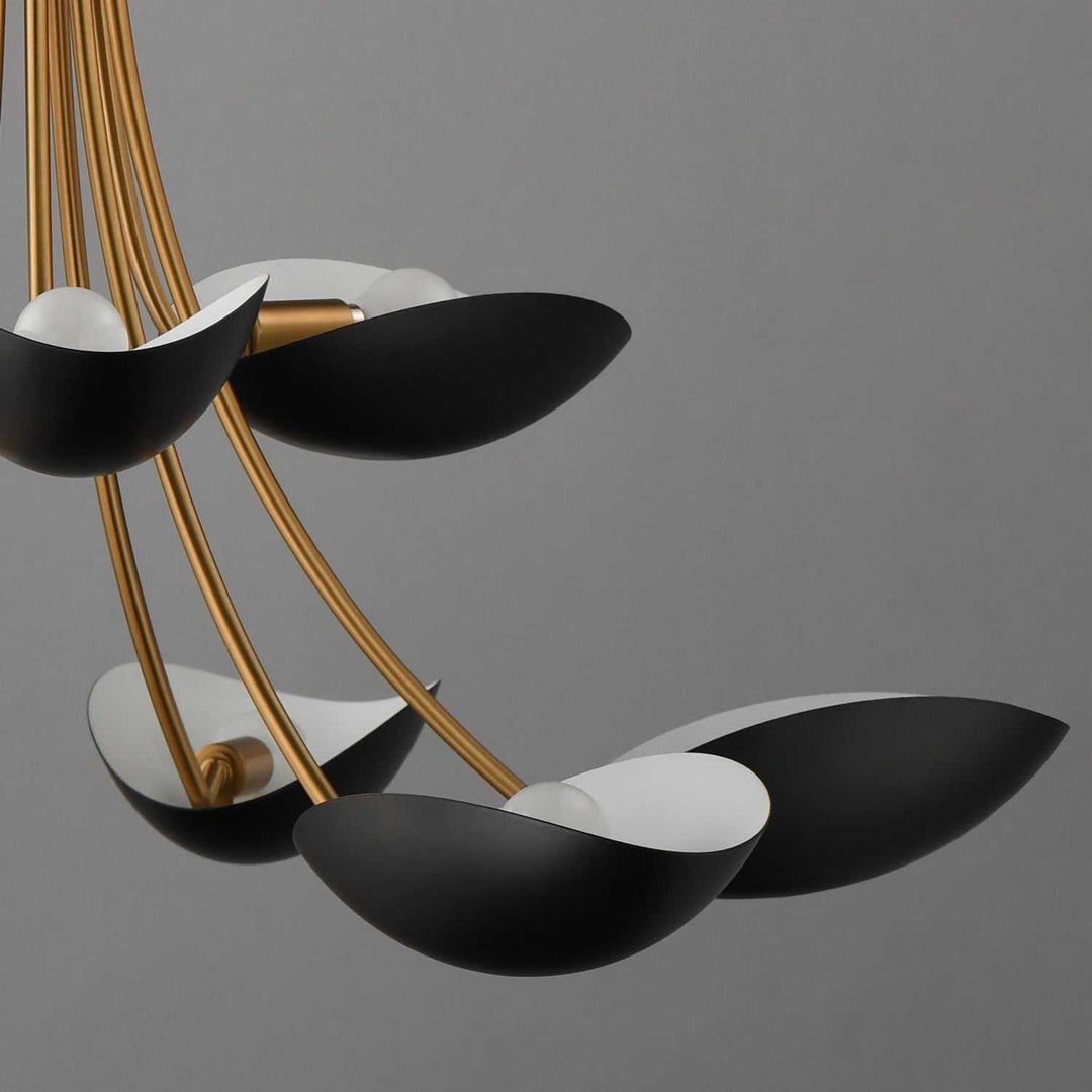 Maxim - 10829BKNAB - Nine Light Chandelier - Maris - Black / Natural Aged Brass