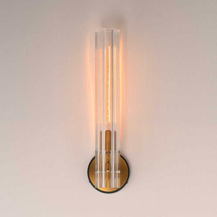 Maxim - 16110CLBKAB - One Light Wall Sconce - Flambeau - Black / Antique Brass