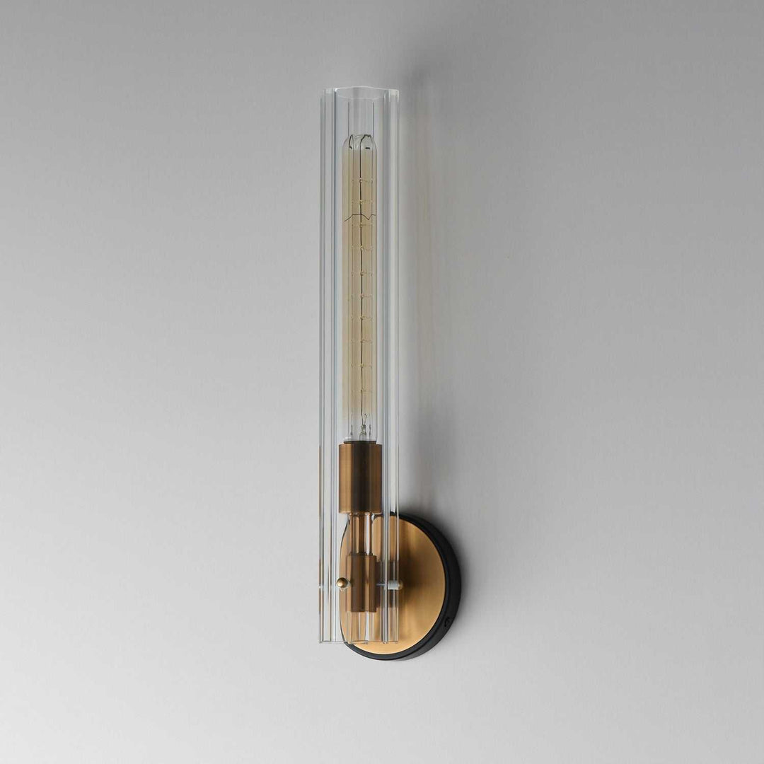 Maxim - 16110CLBKAB - One Light Wall Sconce - Flambeau - Black / Antique Brass