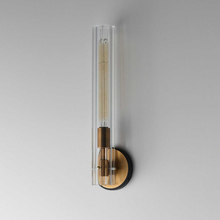 Maxim - 16110CLBKAB - One Light Wall Sconce - Flambeau - Black / Antique Brass