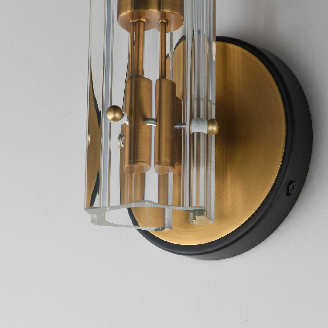 Maxim - 16110CLBKAB - One Light Wall Sconce - Flambeau - Black / Antique Brass