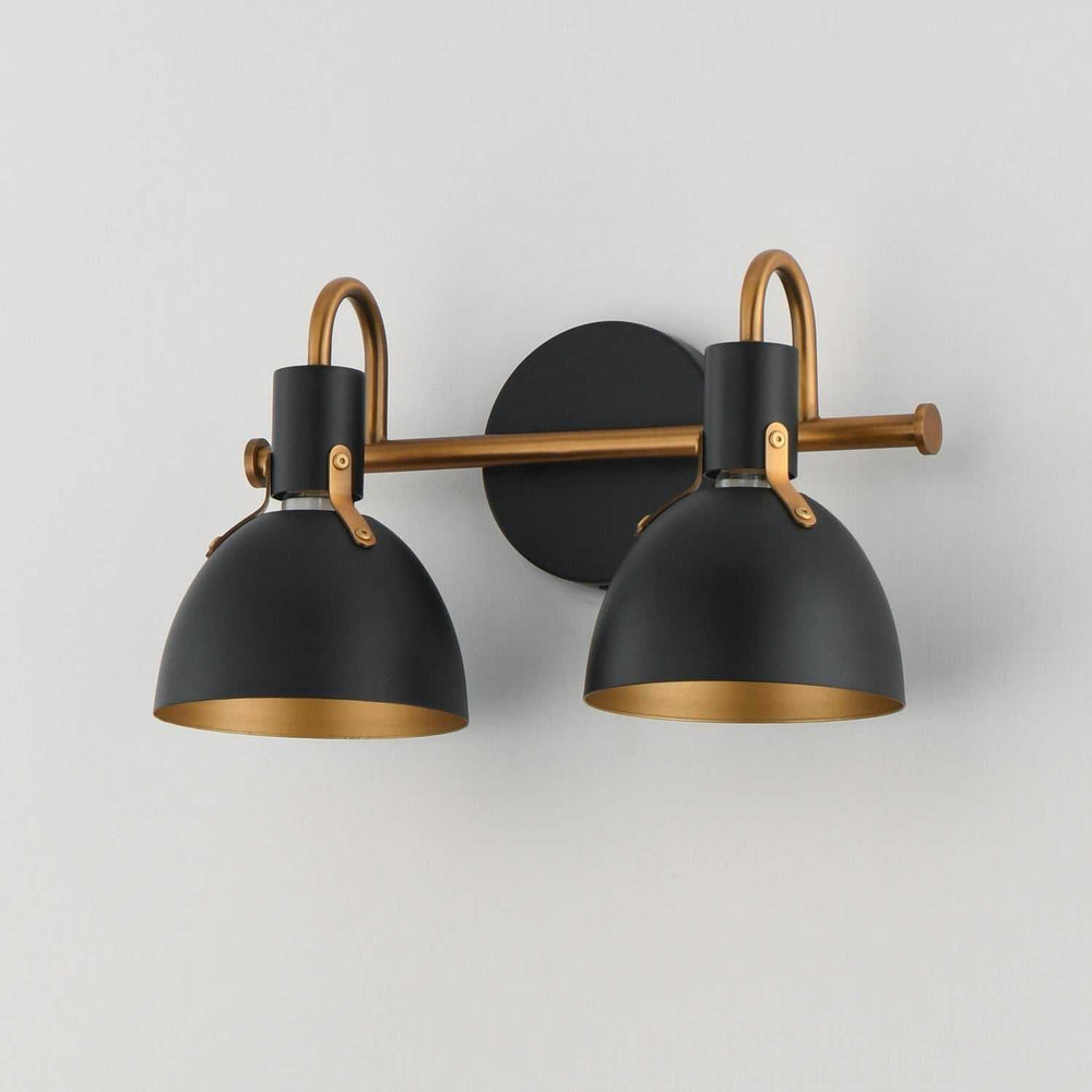 Maxim - 12342BKAB - Two Light Wall Sconce - Dusk - Black / Antique Brass