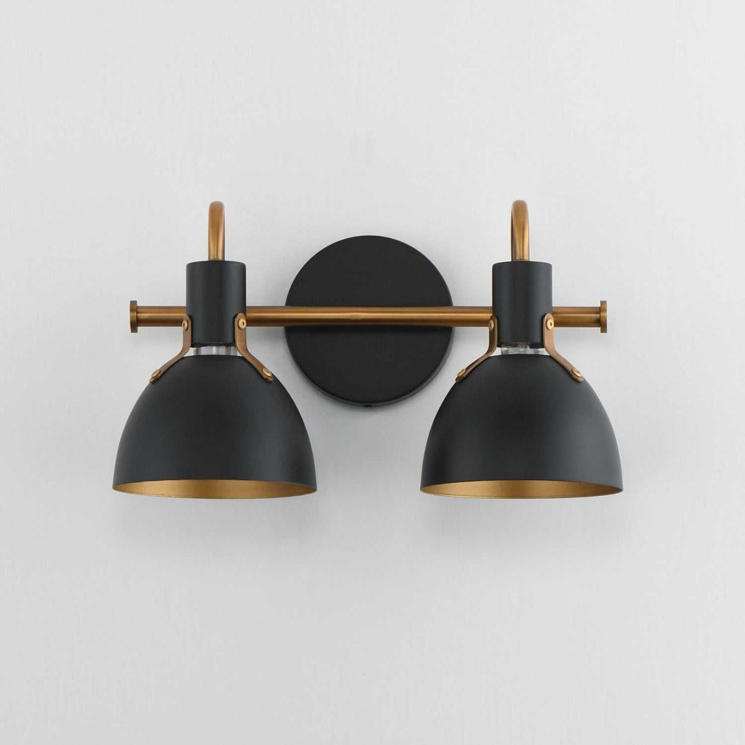 Maxim - 12342BKAB - Two Light Wall Sconce - Dusk - Black / Antique Brass