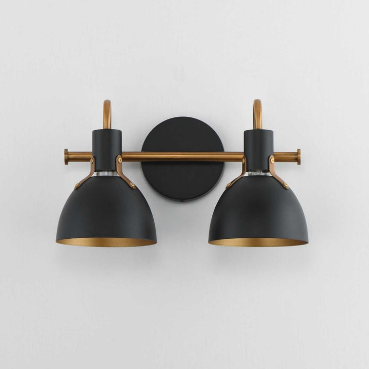 Maxim - 12342BKAB - Two Light Wall Sconce - Dusk - Black / Antique Brass