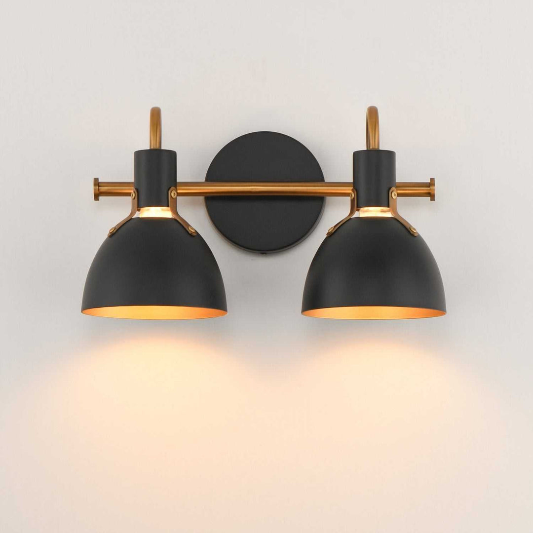 Maxim - 12342BKAB - Two Light Wall Sconce - Dusk - Black / Antique Brass