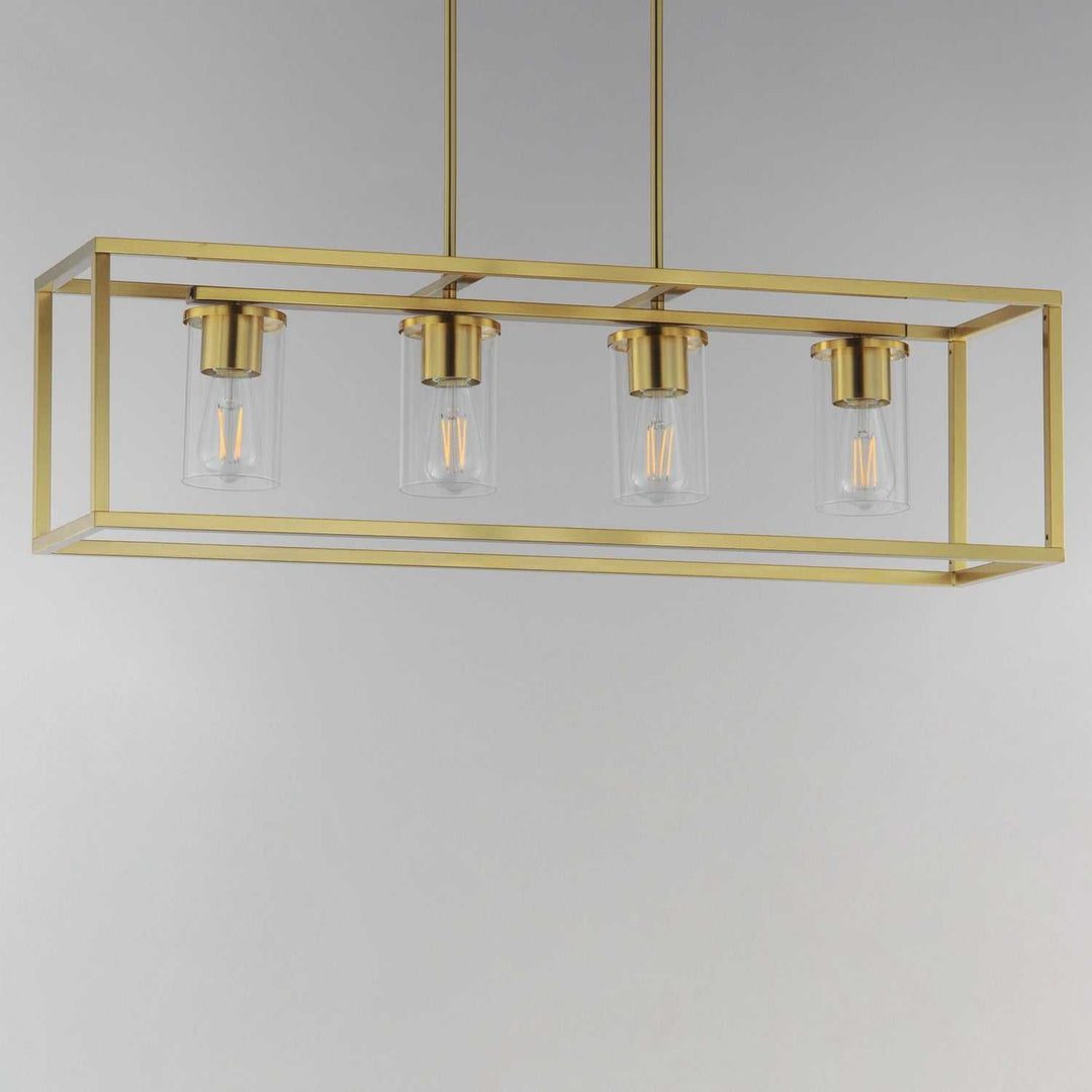 Maxim - 10288CLSBR - Four Light Linear Pendant - Lateral - Satin Brass
