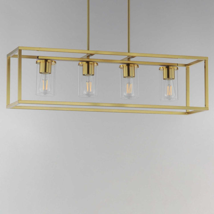 Maxim - 10288CLSBR - Four Light Linear Pendant - Lateral - Satin Brass