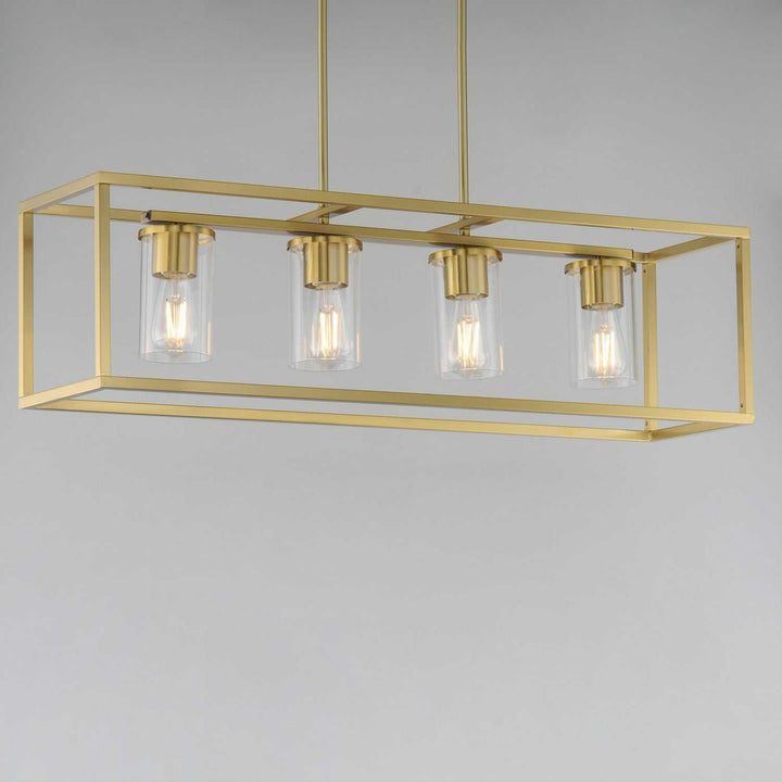 Maxim - 10288CLSBR - Four Light Linear Pendant - Lateral - Satin Brass