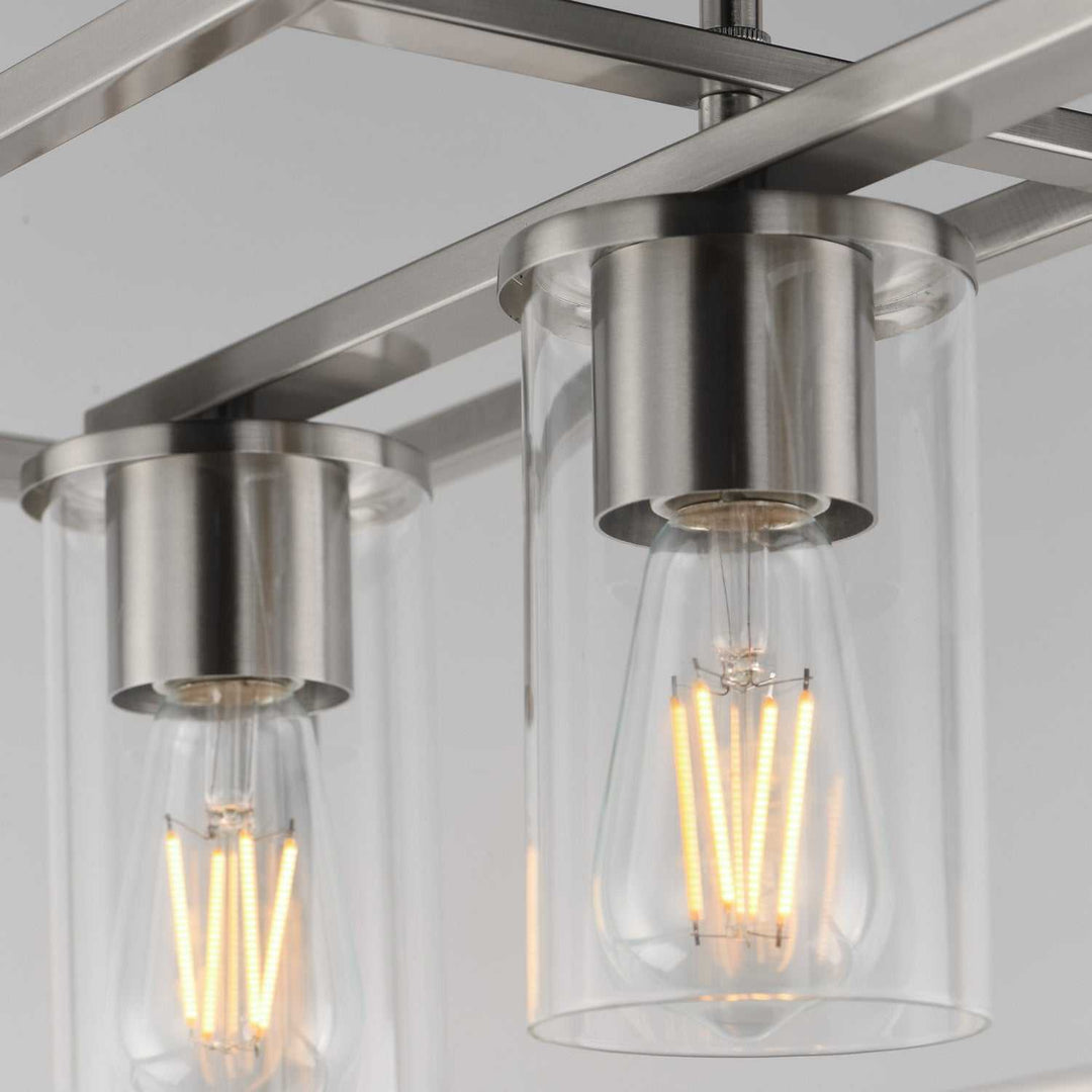 Lateral Four Light Linear Pendant in Satin Nickel Maxim