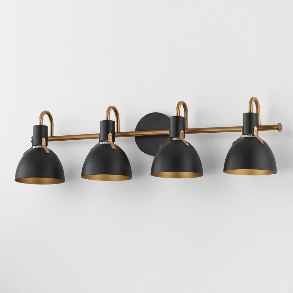 Maxim - 12344BKAB - Four Light Wall Sconce - Dusk - Black / Antique Brass