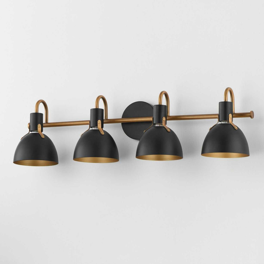 Maxim - 12344BKAB - Four Light Wall Sconce - Dusk - Black / Antique Brass