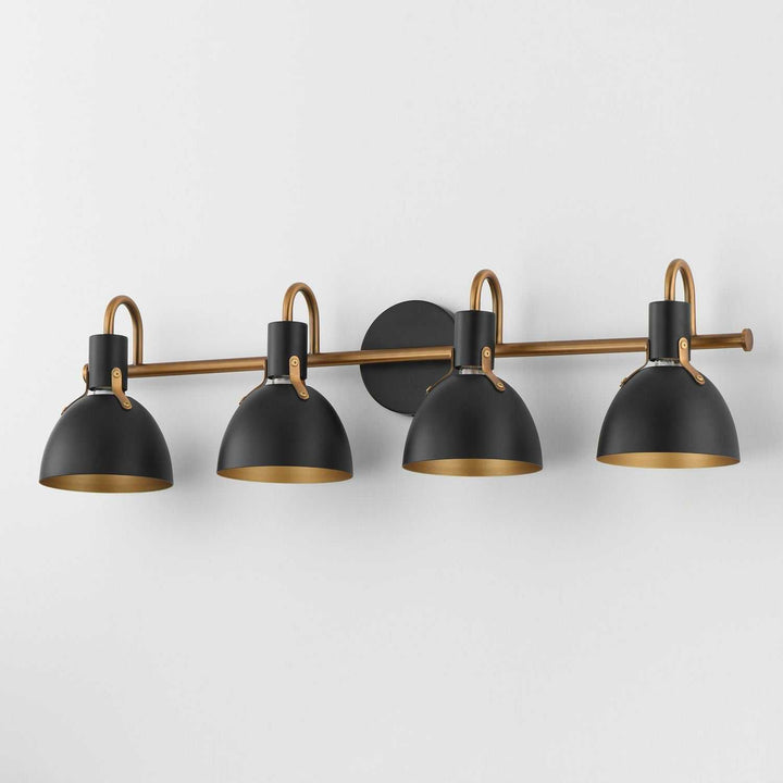 Maxim - 12344BKAB - Four Light Wall Sconce - Dusk - Black / Antique Brass
