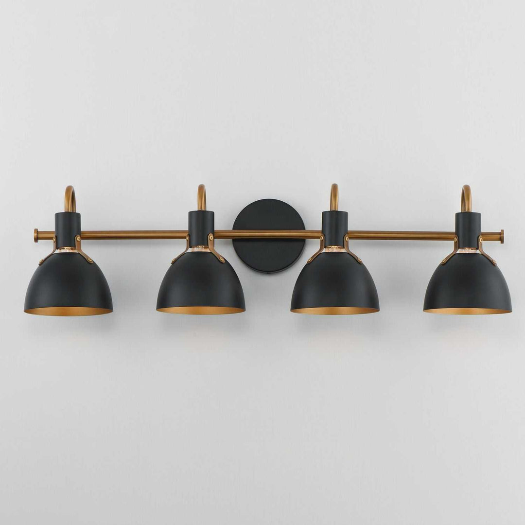 Maxim - 12344BKAB - Four Light Wall Sconce - Dusk - Black / Antique Brass