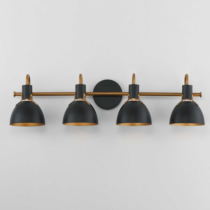 Maxim - 12344BKAB - Four Light Wall Sconce - Dusk - Black / Antique Brass