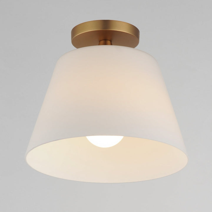 Maxim - 12880SWNAB - One Light Semi-Flush Mount/Pendant - Hudson - Natural Aged Brass